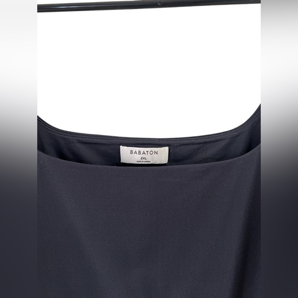 BABATON black square neck body suit tank top - Picture 2 of 5
